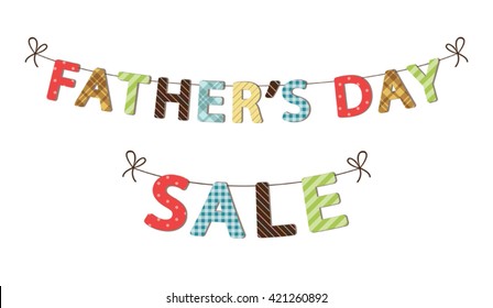 Cute Father's Day banner as festive bunting  with textured letters for your decoration