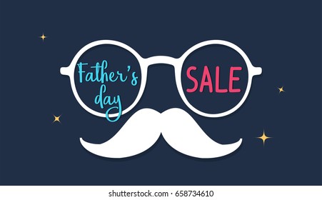 Cute Father's day sale banner vector illustration.