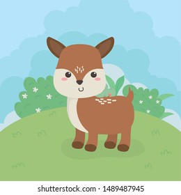 cute fawn animal farm character