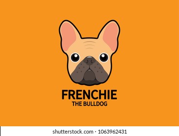 Cute Fawn Frenchie The Bulldog Logo. French bulldog logo in minimal style, is suitable for your product logo or Brand Identity design.