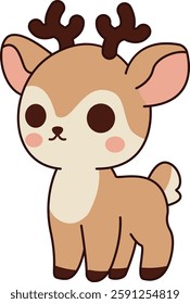 Cute Fawn Standing Calmly Illustration