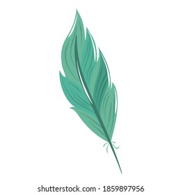 cute feather cartoon decoration icon vector illustration