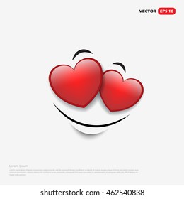 Cute feeling in love emoticon isolated on white background - smiley - vector illustration
