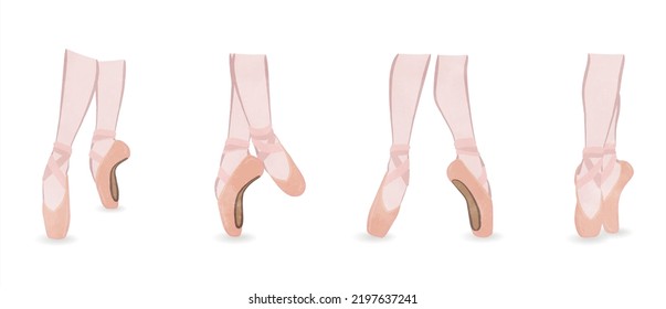 Cute feet wearing pointe shoes