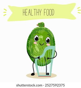 Cute  feijoa characters, funny fruits, different activities. Flat vector illustration. Organic food, healthy food, illustrations for kids menu, invitations.