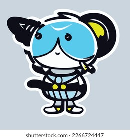cute female alien characters. vector illustration