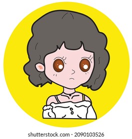 personaje de dibujos animados femenino lindo, adecuado para la promoción de la ropa de las niñas