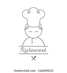 Cute Female Chef cartoon logo icon design template on white background vector illustration