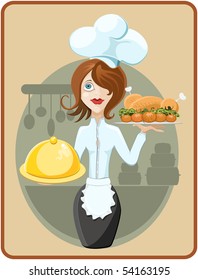 cute female cook