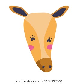 cute female deer head wild animal