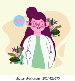 cute female doctor with stethoscope