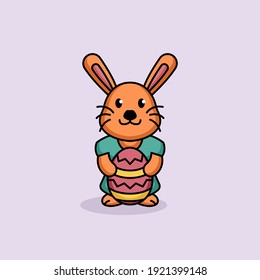 Cute female easter bunny rabbit mascot