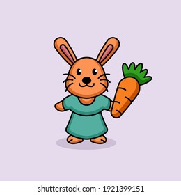 Cute female easter bunny rabbit mascot