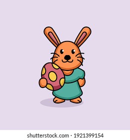 Cute female easter bunny rabbit mascot