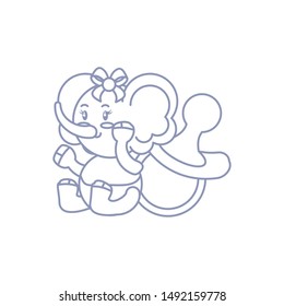 cute female elephant baby and pacifier