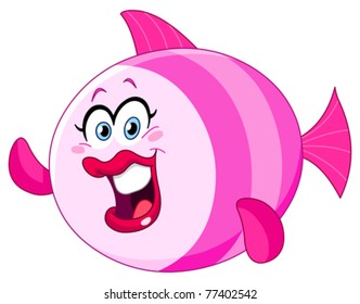Cute female fish waving with her fin