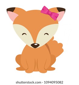 cute female fox adorable character