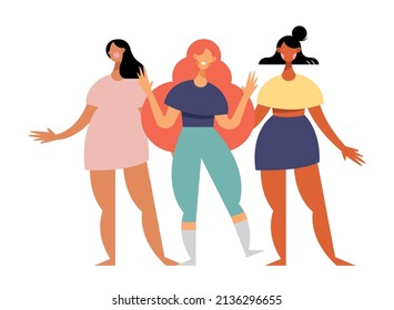 cute female friends together isolated icon