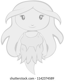 Cute female ghost character.