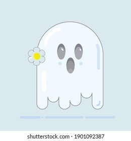 Cute Female Ghost with Flower on The Ear