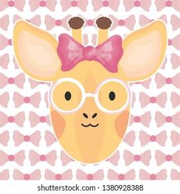 cute female giraffe childish character