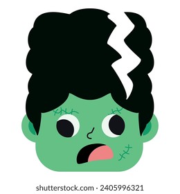 Cute female monster halloween costume avatar Vector illustration