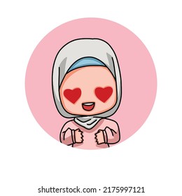 Cute Female muslimische Charakter. Vektorgrafik