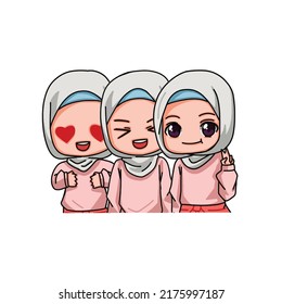 Carácter musulmán femenino delicado. Ilustración vectorial