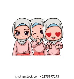 Cute Female muslimische Charakter. Vektorgrafik