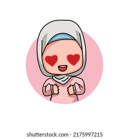Carácter musulmán femenino delicado. Ilustración vectorial