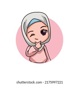 Carácter musulmán femenino delicado. Ilustración vectorial