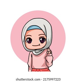 Cute Female muslimische Charakter. Vektorgrafik