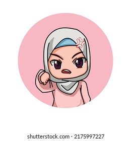 Cute Female Muslim Character. Vector Illustration