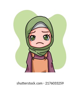 Cute Female Muslim Character. Vector Illustration