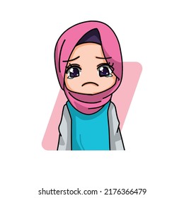 Cute Female Muslim Character. Vector Illustration