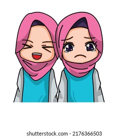Carácter musulmán femenino delicado. Ilustración vectorial