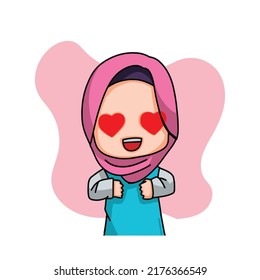 Carácter musulmán femenino delicado. Ilustración vectorial
