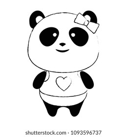 cute female panda bear character