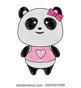 cute female panda bear character