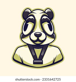 cute female panda character vector