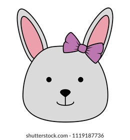 cute female rabbit head character icon