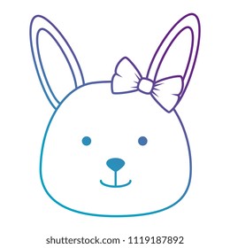 cute female rabbit head character icon