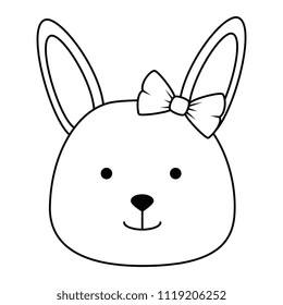 cute female rabbit head character icon