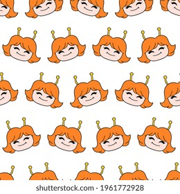 cute female seamless pattern textile print. Great for summer vintage fabric, scrapbooking, wallpaper, giftwrap. repeat pattern background design