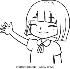 A cute female student standing and explaining