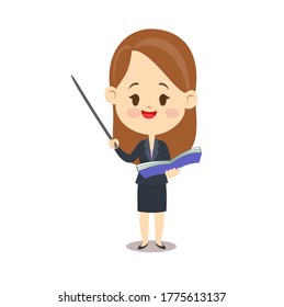 Cute Female Teacher character vector