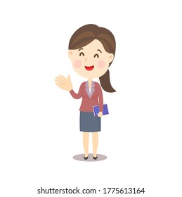 Cute Female Teacher character vector