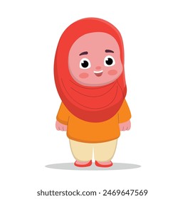 cute female teacher illustration character. flat cartoon style