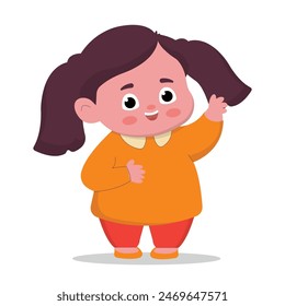 cute female teacher illustration character. flat cartoon style