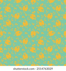Cute feminine light delicate seamless watercolor pattern with wildflowers, hand drawn